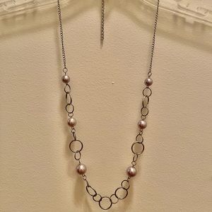 Faux Pearl Long Necklace